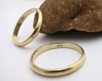 Wedding bands, Yellow gold wedding bands, Gold wedding ring set, Wedding bands set, Minimalist wedding bands, Minimalist jewelry, 14k band