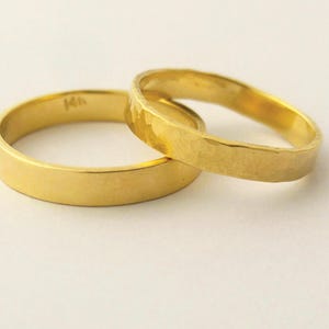 Wedding rings, Wedding bands, Wedding ring set, Minimalist jewelry, Yellow gold wedding ring, 14k Gold wedding band, Minimalist wedding ring