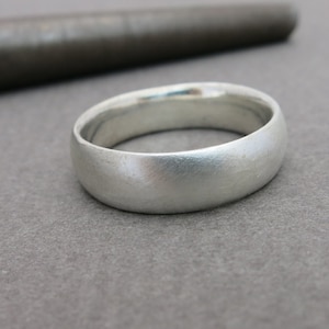Silver band, Men&#39;s wedding ring, Silver wedding ring, Wide wedding ring, Wide silver band, Brushed silver band, Simple wedding ring, His