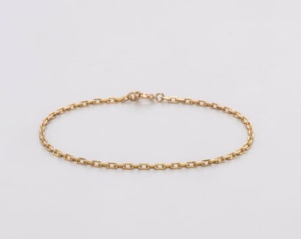Dainty gold bracelet, Gold bracelet for women, Minimalist gold bracelet, Solid gold bracelet, 14k gold bracelet, Layered Thin chain bracelet