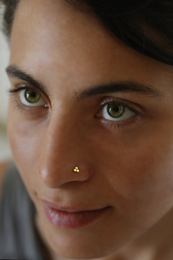 Gold Nose Stud Boho Nose Stud Dots Nose Stud 14k Nose Piercing