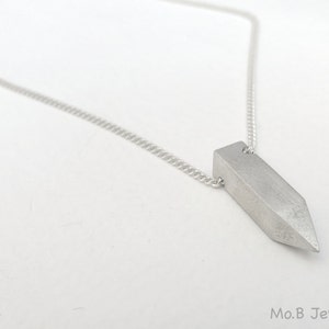 Silver necklace for men, Bullet necklace, Gift for men, Modern silver necklace, Pendant necklace, Geometric necklace, Minimalist, Urban
