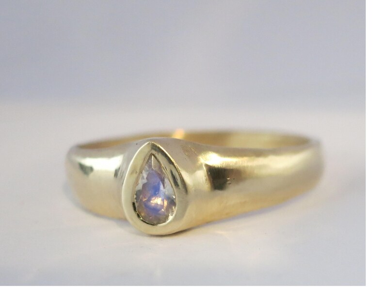 Pear Shaped Engagement Ring Moonstone Ring Alternative Etsy