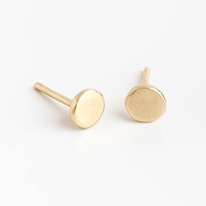 Gold stud earrings, 14K post earrings, Tiny stud earrings, Round gold studs, Solid gold studs, Second hole earrings, Earrings for girls