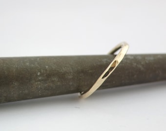 Wedding band, Wedding band women, Hammered wedding band, Thin wedding band, Textured Wedding band, Yellow White Rose Gold, 14K Solid Stacked