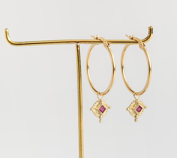 Etsy 14k sale gold hoop earrings