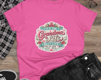 Camiseta "Grandma Life" con frase de abuela / Camiseta estampada floral "Grandma"