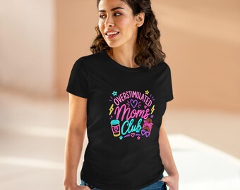 Camiseta del Club de Mamás Sobreestimuladas / Diadema de Café para Mamás Camiseta Gráfica