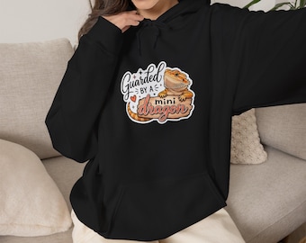 Sudadera con capucha para mujer con estampado de minidragón / Ilustración de lagarto fantástico, jersey de forro polar acogedor