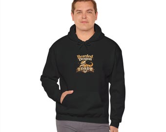 Sudadera con capucha y estampado de escudo para padres de dragones barbudos