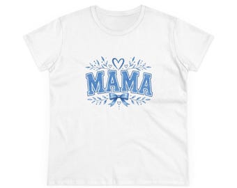 Camiseta de mujer con diseño "Mama" en azul / Camiseta para mamá