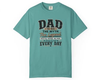 Camiseta "Papá, el hombre, el mito, la leyenda" / Camiseta con tipografía para el Día del Padre