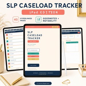 SLP Caseload Tracker for iPad, Speech Therapy Planner, Digital SLP Organizer, GoodNotes Template, IEP Goals and Student Tracker