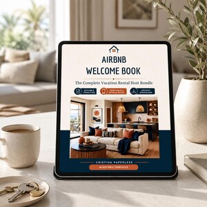 Interactive Airbnb Welcome Book PDF for iPad, Hyperlinked Vacation Rental Guest Guide, Digital Host Manual, GoodNotes Download