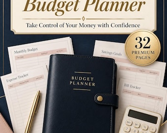 Budget Planner Printable, Monthly Budget Binder, Expense Tracker, Savings & Debt Payoff Planner, A4 A5 US Letter PDF