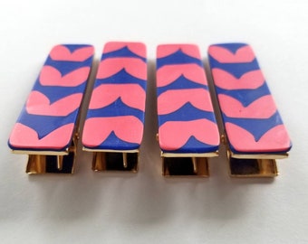 Handmade Retro Heart Polymer Clay Alligator Hairclips