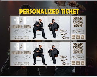 Personalized Usher Chris Brown Concert Ticket PDF PNG, Customized Chris and Usher Ticket, The R & B Tour, Raymond n Brown Concert Tour 2026