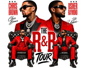 Chris Brown Usher Tour PNG R&B Concert Tour 2026, Brown and Usher Png, Chris Brown and Usher RB Tour 2026 Png, Chris Brown Usher Shirt Png