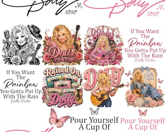Dolly Parton PNG Bundle, Dolly Parton Country Queen PNG Bundle, Raised on Dolly Png, Country Cowgirl Western Singer Png
