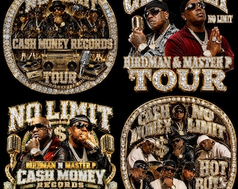 Cash Money Records PNG Bundle, Cash Money & No Limit Tour PNG Buncle, Bird Man and Master P PNG Bundle, Rap Singers Concert, Hip Hop Legends