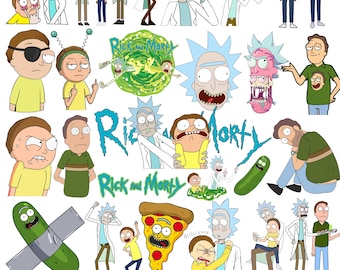 Pack d'images PNG de sitcoms de science-fiction animées, Pack d'images PNG de séries télévisées humoristiques, Image PNG d'un sociopathe alcoolique et d'un scientifique, Motifs de vêtements streetwear de style cartoon