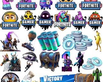 Fort Game PNG Bundle (Digital Download) Shooting Game PNG, Gaming Clipart Bundle, Gamer Room Decor Designs For Stickers and Prints Nite Game