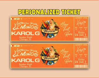 Karol G Viajando Poe El Mundo Tropitour Concert Ticket PDF PNG, Karol G Ticket, Birthday Surprise Ticket, Colombian Singer Concert Ticket