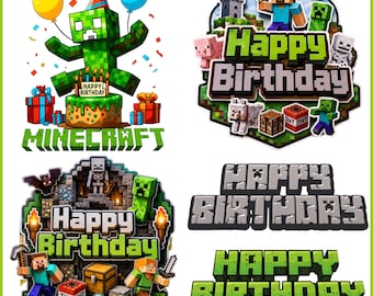Block Building Game Birthday Celebration PNG, Pixel Game Birthday Shirt Design, Craft Game Inspired Birthday Design, Gaming Birthday Png