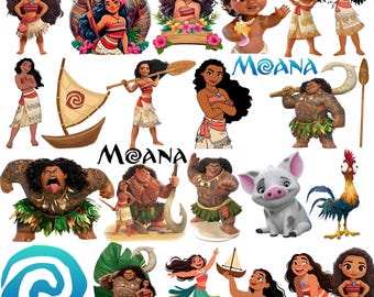 Princess PNG Bundle, Independent Wayfinder Png Bundle, Strong-Willed Princes Mona Clipart Bundle, Ocean Tropical Png, Ocean Princess