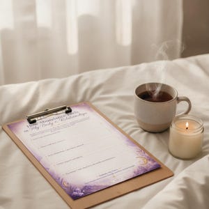 Modèle de scénario pour un avenir prospère, Journal de manifestation de l'argent, Document imprimable pour développer un état d'esprit d'abondance, Téléchargement numérique, Affirmations positives sur l'argent