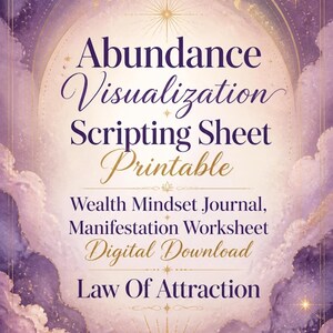 Manifestation, Abundance Visualization Scripting Sheet, Wealth Mindset Journal (Digital Download)