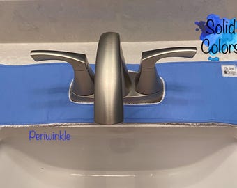 Cotton Faucet Drip Catcher:  Bathroom Oval Splash Pad Sink Faucet Accessory Solid Colors