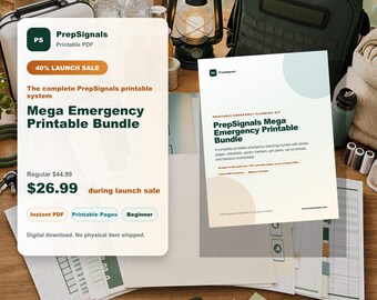 Mega Emergency Printable Bundle PDF, Emergency Preparedness Binder, 72 Hour Kit Checklist, Family Planner