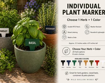 Custom Herb Plant Marker, Personalized Garden Label Stake, Weather Resistant Plant Tag, Plant Lover Gift