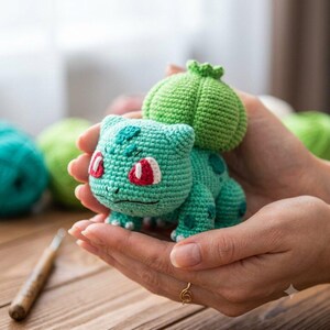 Bulbasaur Crochet Pattern Instructions | Plant Dino Amigurumi Plushie | Easy Crochet Pokemon | Kanto Anime Cartoon Crochet