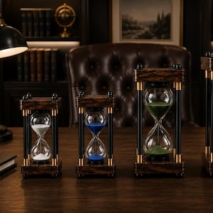 Wooden Hourglass Timer, Decorative Sand Clock, 15 30 60 Minute