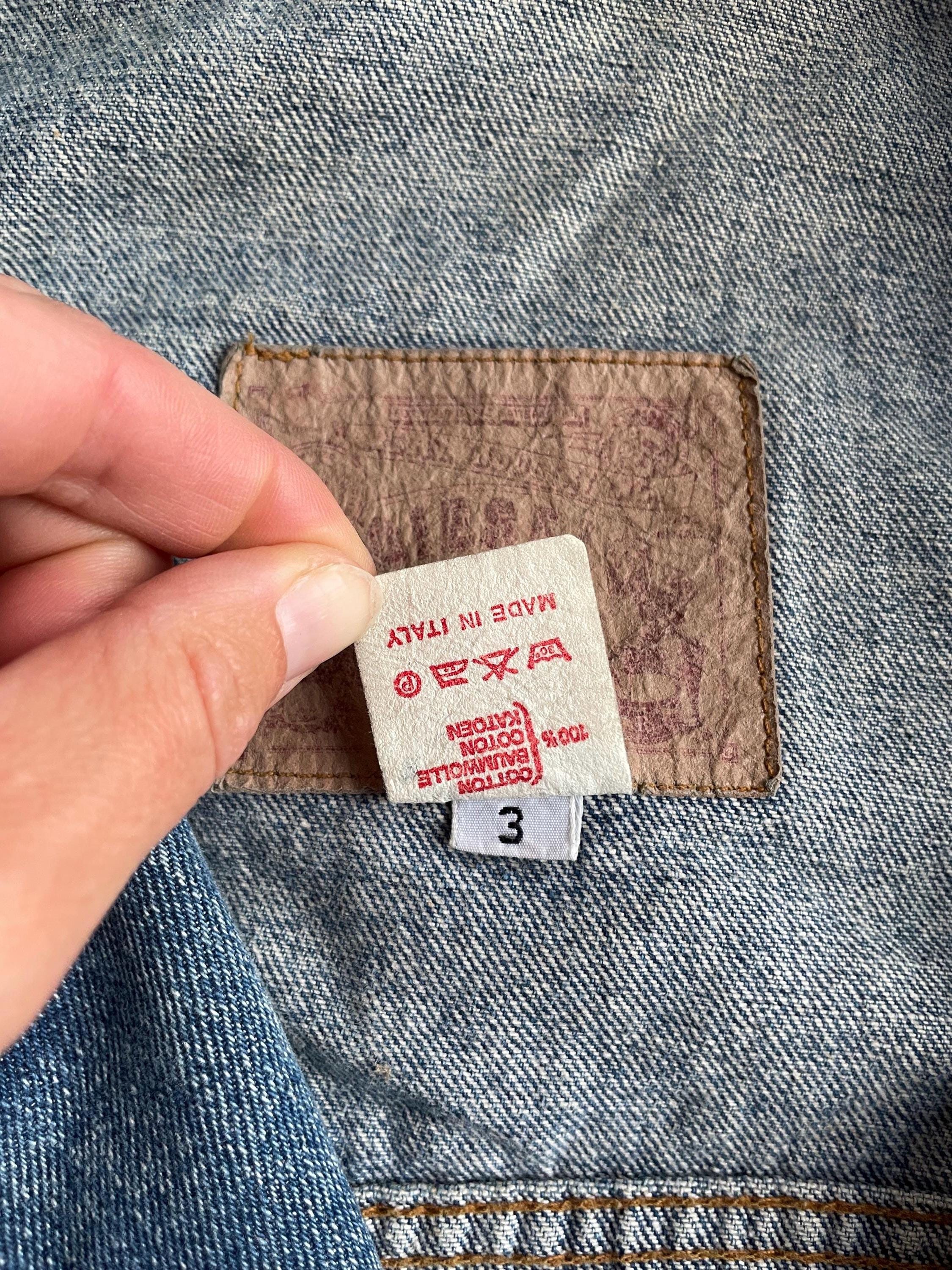 Vintage Diesel Jacket Mens Blue Denim Trucker 1980's Red Label