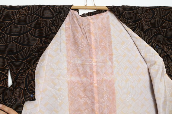Japanese Michiyuki Kimono wave print jacket - image 5