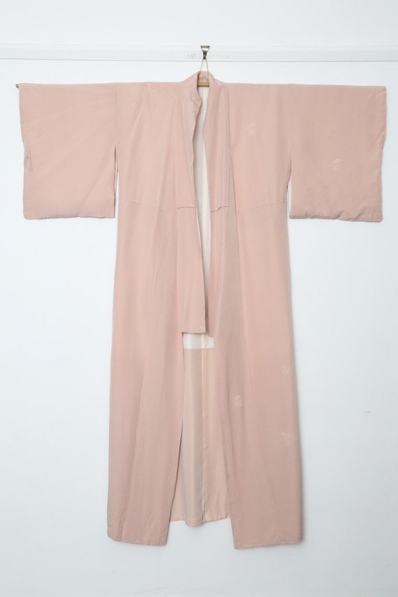 Traditional Japanese Kimono Silk Floral Dusty Pink