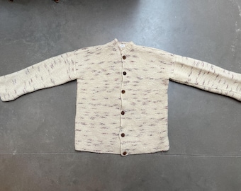 Hand Knitted Wool Fisherman Arran Cardigan