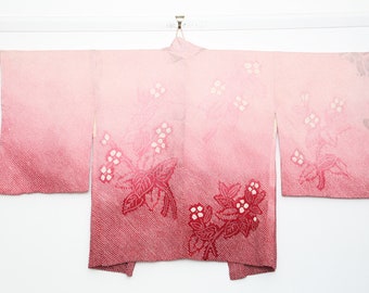 Japanese Shibori Kimono ombre Silk floral