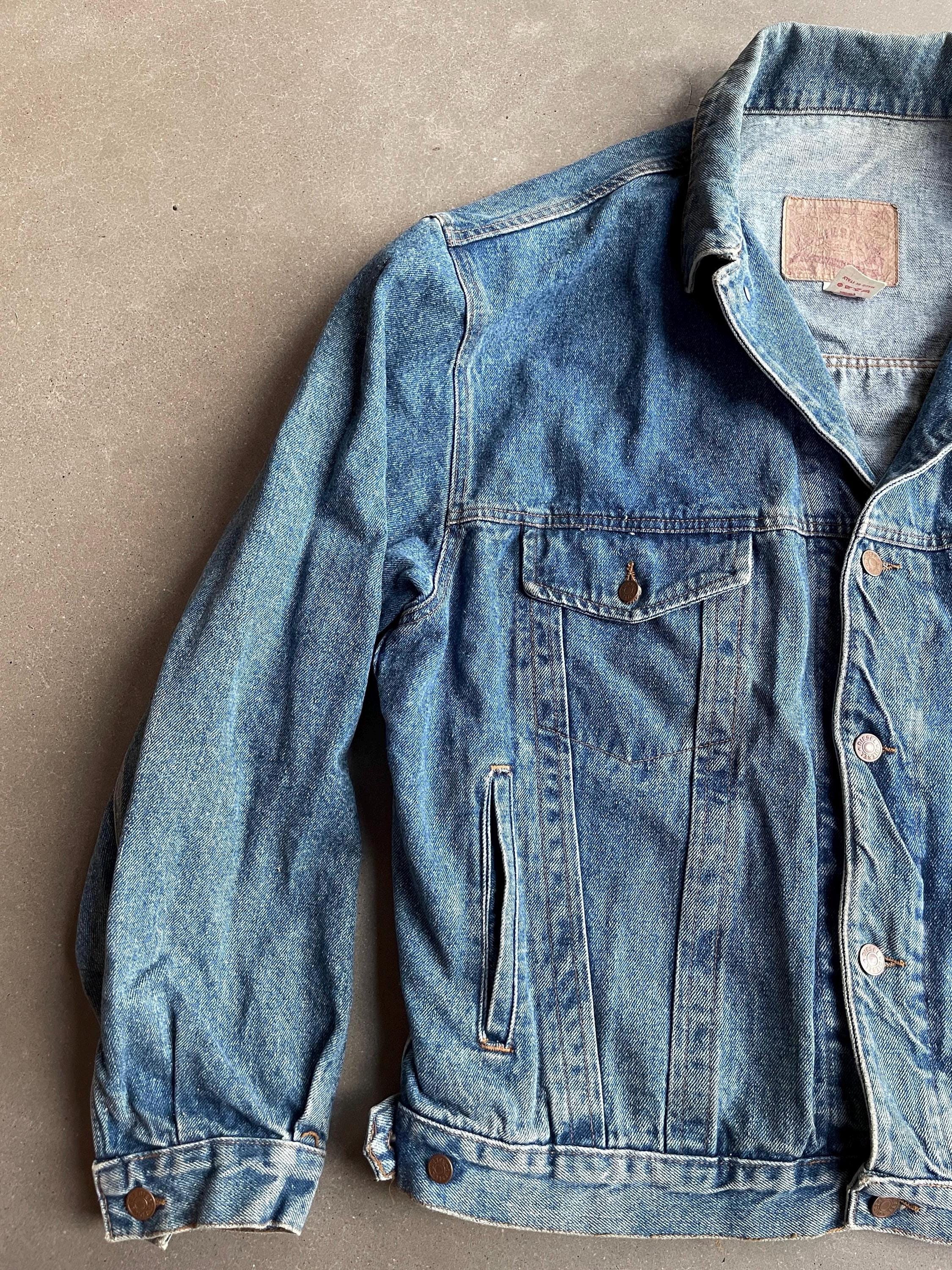 Vintage Diesel Jacket Mens Blue Denim Trucker 1980's Red Label