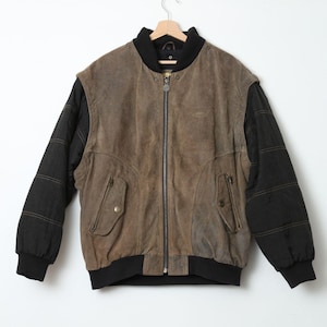 Vintage Camel Leather Suede Jacket 90&#39;s Cigarettes 54