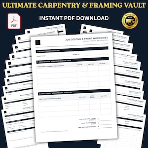 Ultimate Carpentry Contractor Operations Vault | Estimate Proposal Service Work Order Invoice Change Request Daily Log PDF