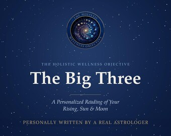 Big Three Astrology Reading, Personalized Sun Moon Rising Chart (Digital PDF)