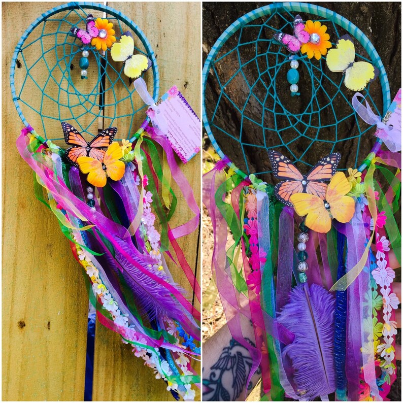 Colorful Butterfly Dream Catcher Dreamcatchers Gift Ideas Etsy