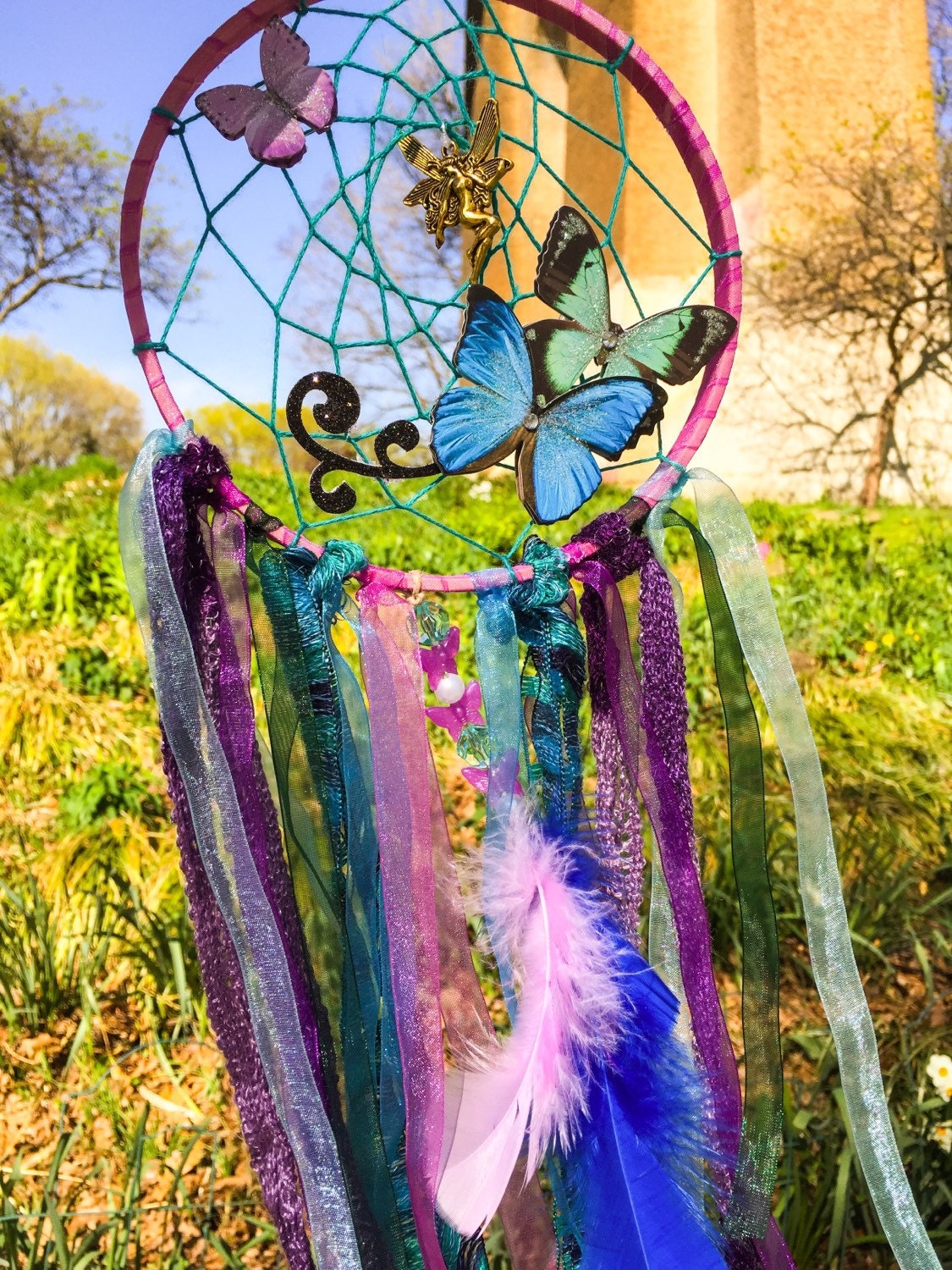 Schmetterling lila Traumfänger Dreamcatcher Fee Dekor | Etsy