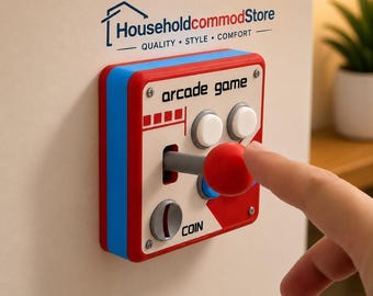Retro Arcade Wall Switch Cover, 3D Printed Gamer Light Switch Plate, Video Game Room Decor