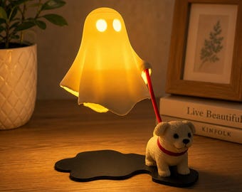 Ghost Puppy Halloween Figurine, Adorable Plastic Dog Decor for Shelves and Desks