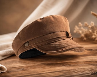 Japanese Retro Newsboy Cap, Suede Flat Cap, Painter Hat, Vintage Beret, Autumn Winter, Unisex Gift